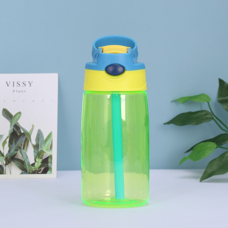 5 Color 500ml Kids Baby Water Bottle With Straw Plastic Water Bo